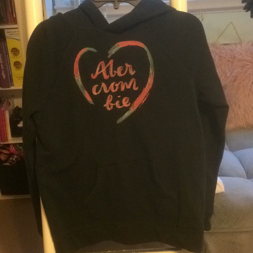 Navy Abercrombie Kids heart hoodie